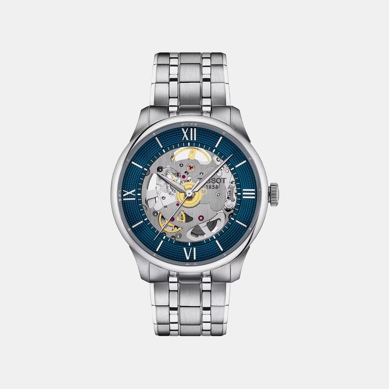 Chemin Des Tourelles Unisex Automatic Blue Dial Analog Stainless Steel Watch T1398361104800