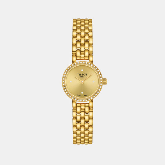 Lovely Women Quartz Champagne Dial Analog Stainless Steel Watch T1400096302600