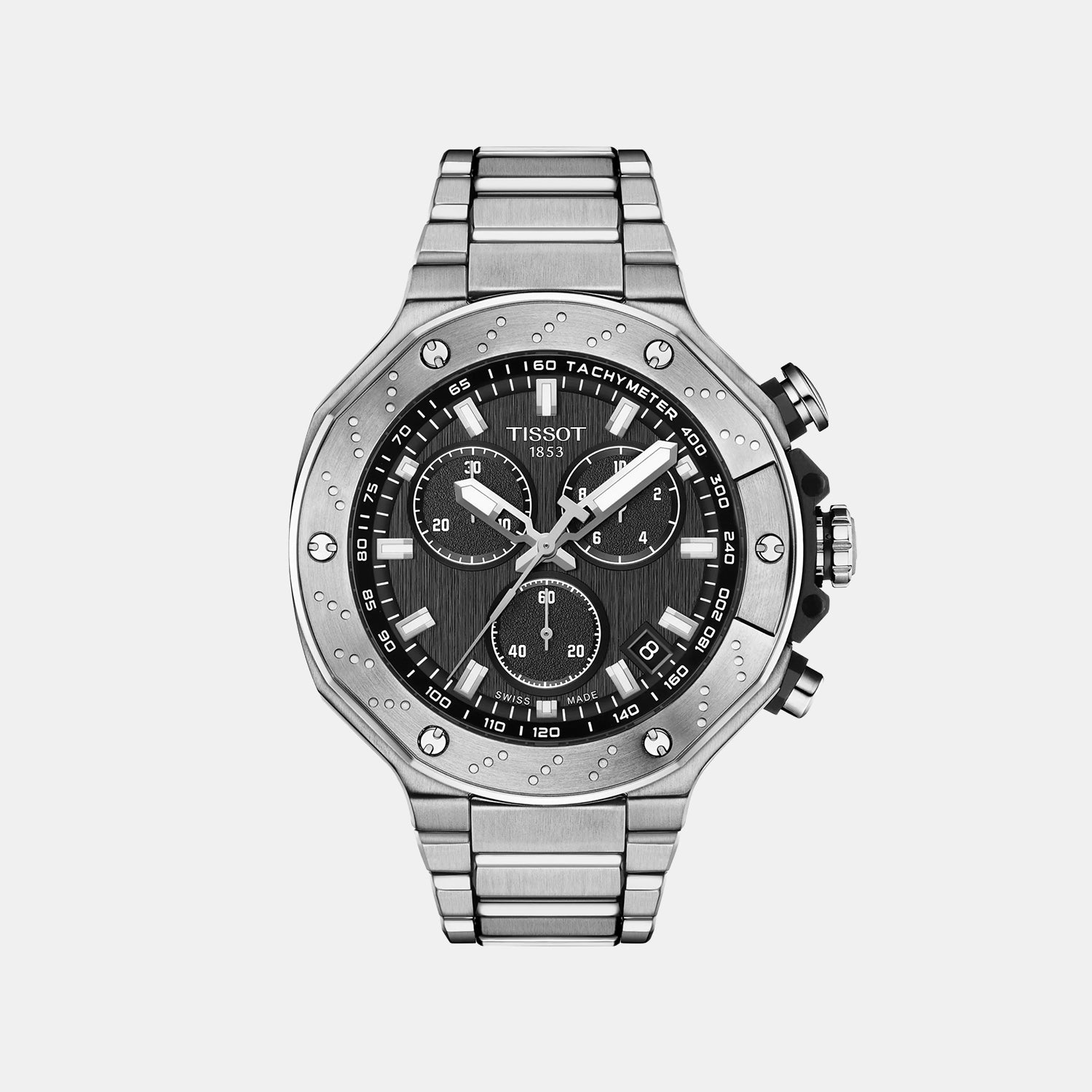 T-Race Men Quartz Black Dial Chronograph Stainless Steel Watch T1414171105101