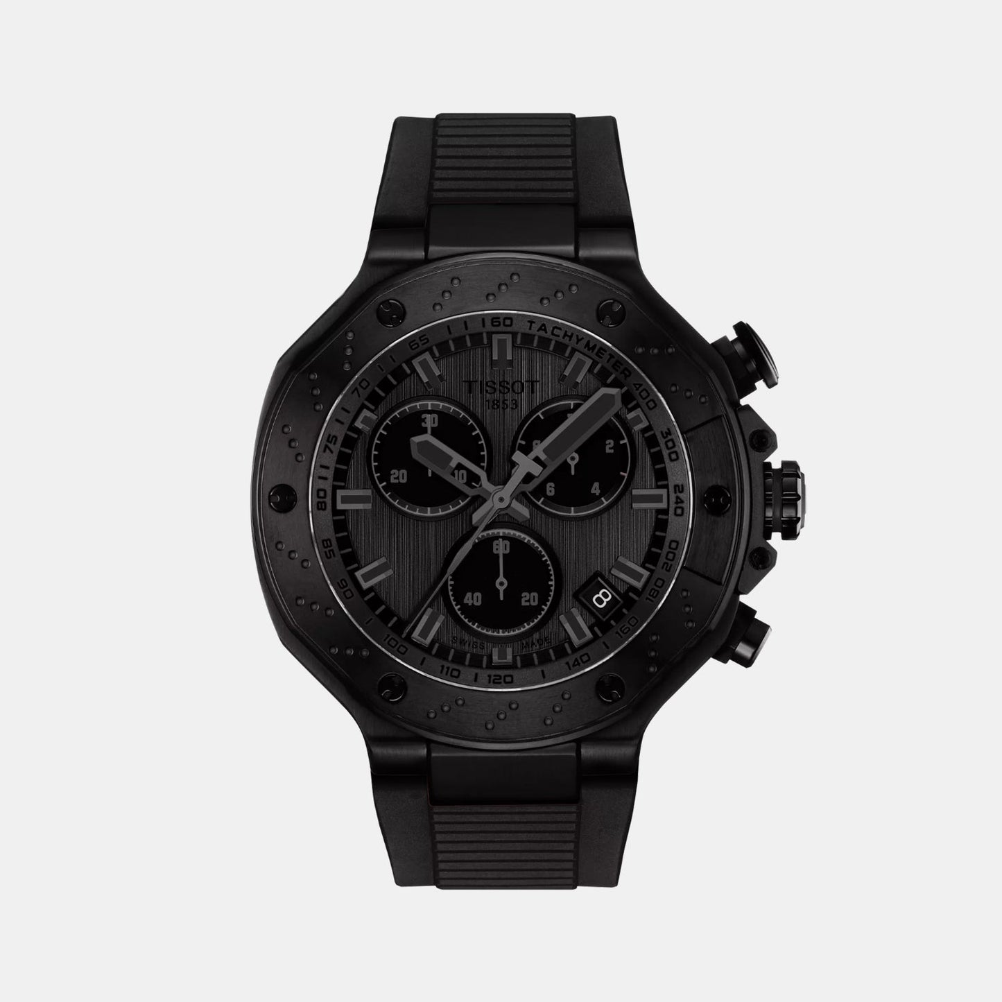 T-Race Men Quartz Grey Dial Chronograph Silicone Watch T1414173706100