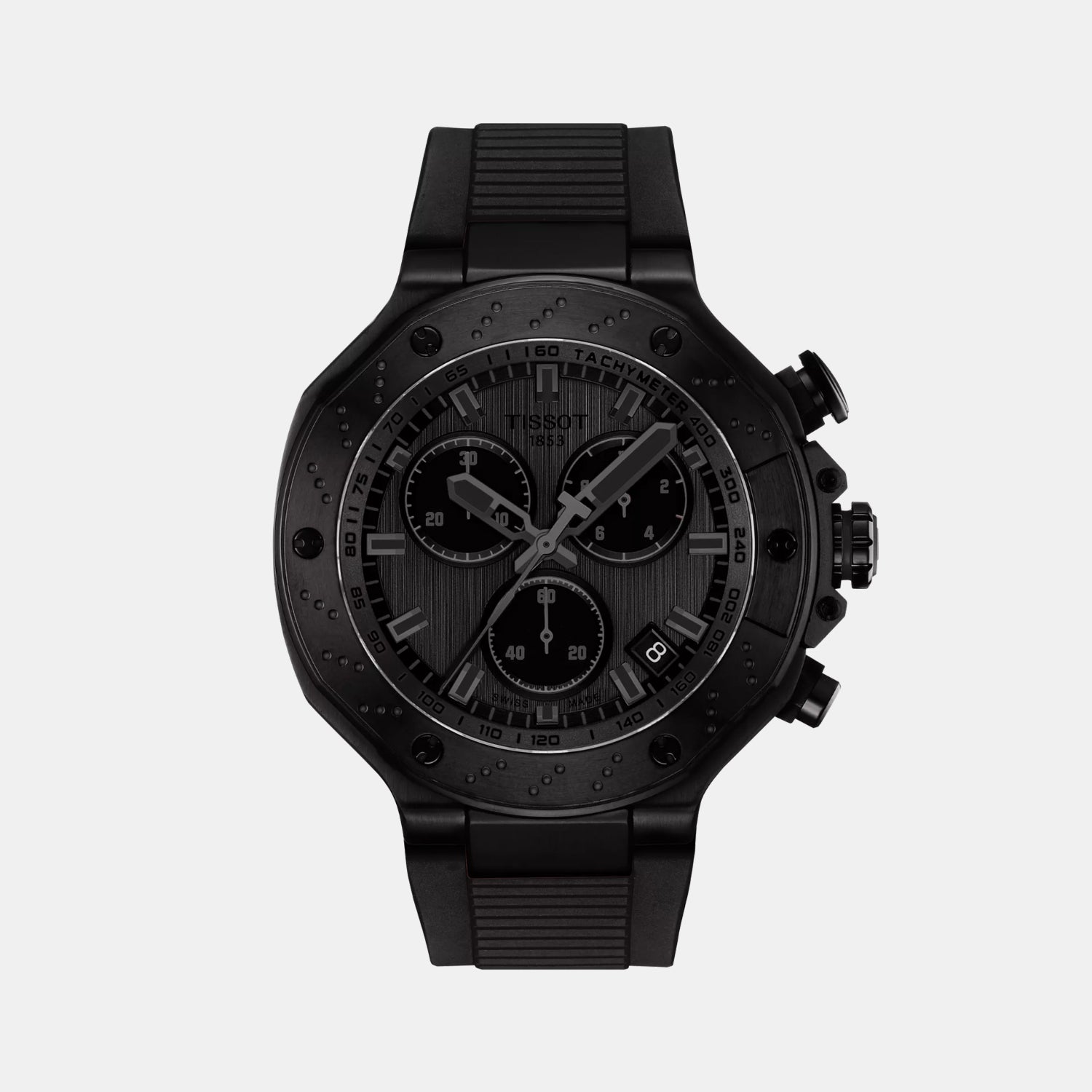 T-Race Men Quartz Grey Dial Chronograph Silicone Watch T1414173706100