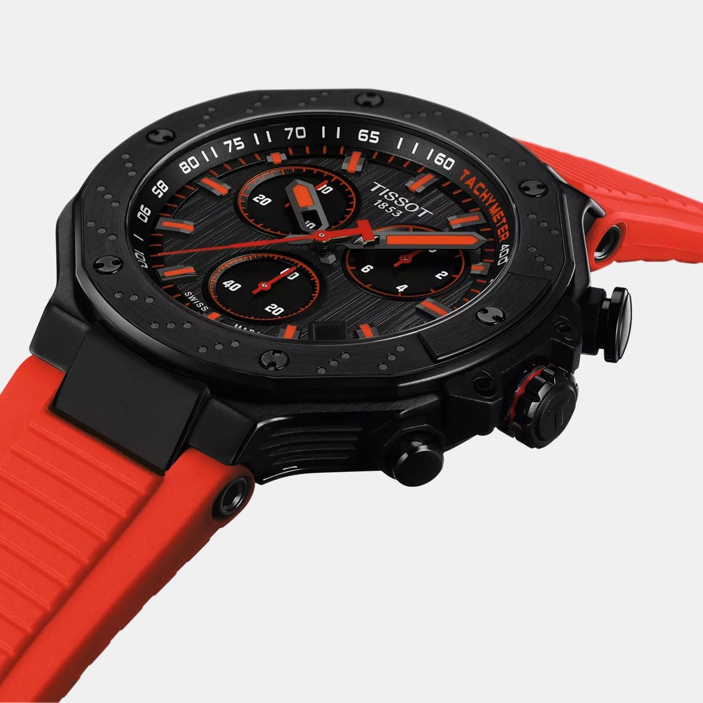 T-Race Men Quartz Grey Dial Chronograph Silicone Watch T1414173706101
