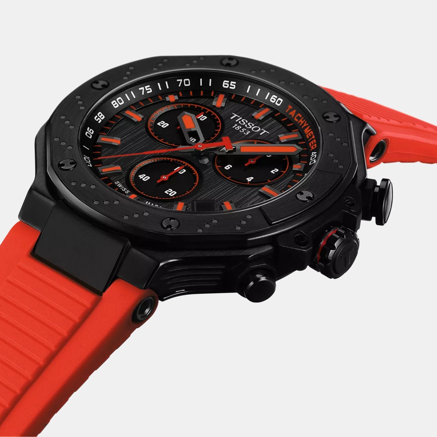 T-Race Men Quartz Grey Dial Chronograph Silicone Watch T1414173706101
