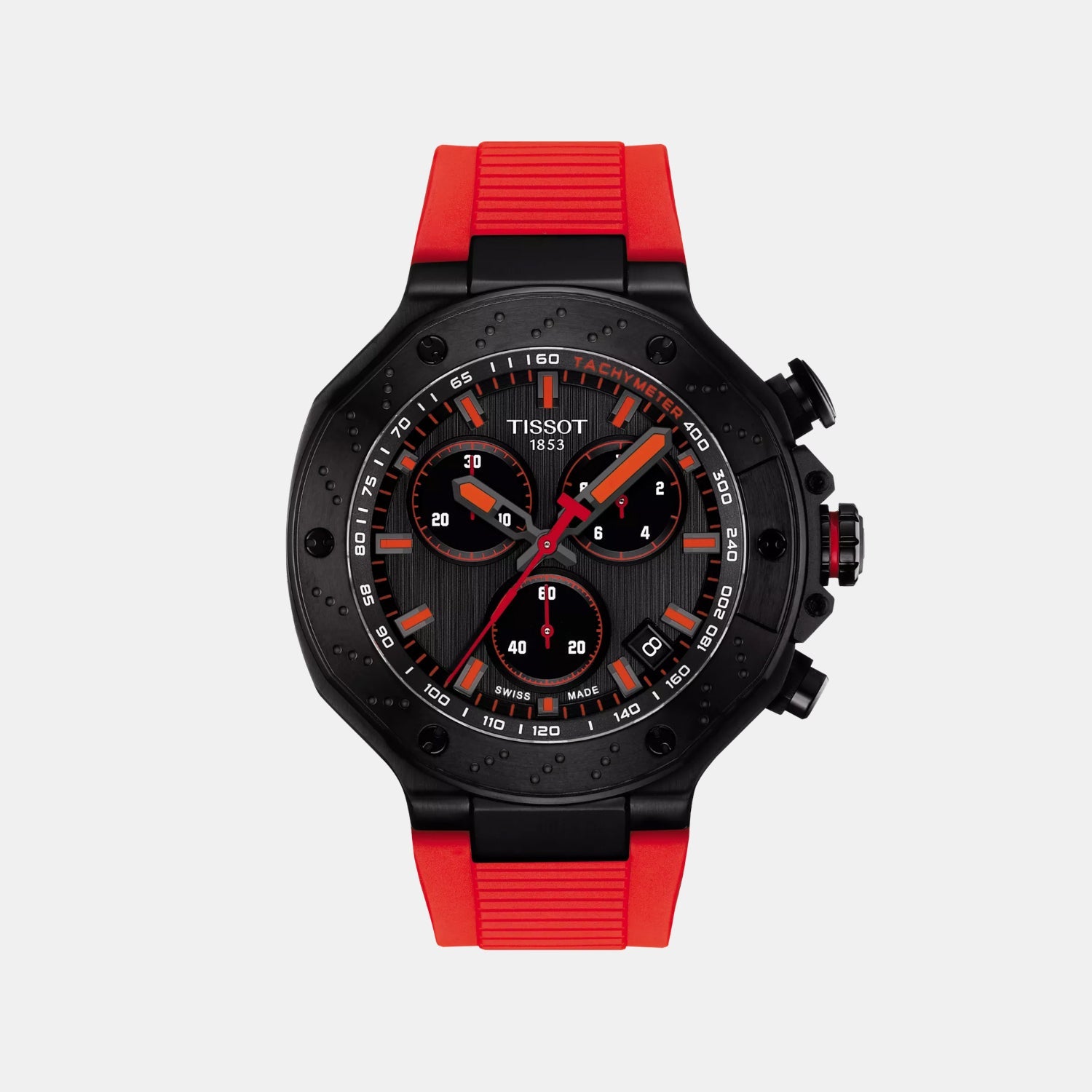 T-Race Men Quartz Grey Dial Chronograph Silicone Watch T1414173706101