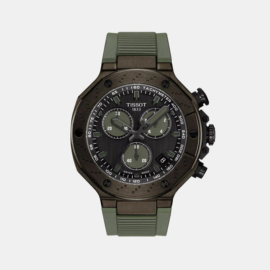 T-Race Men Quartz Grey Dial Chronograph Silicone Watch T1414173706102