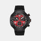 Sport Men Quartz Red Dial Chronograph Silicone Watch T1414173742200
