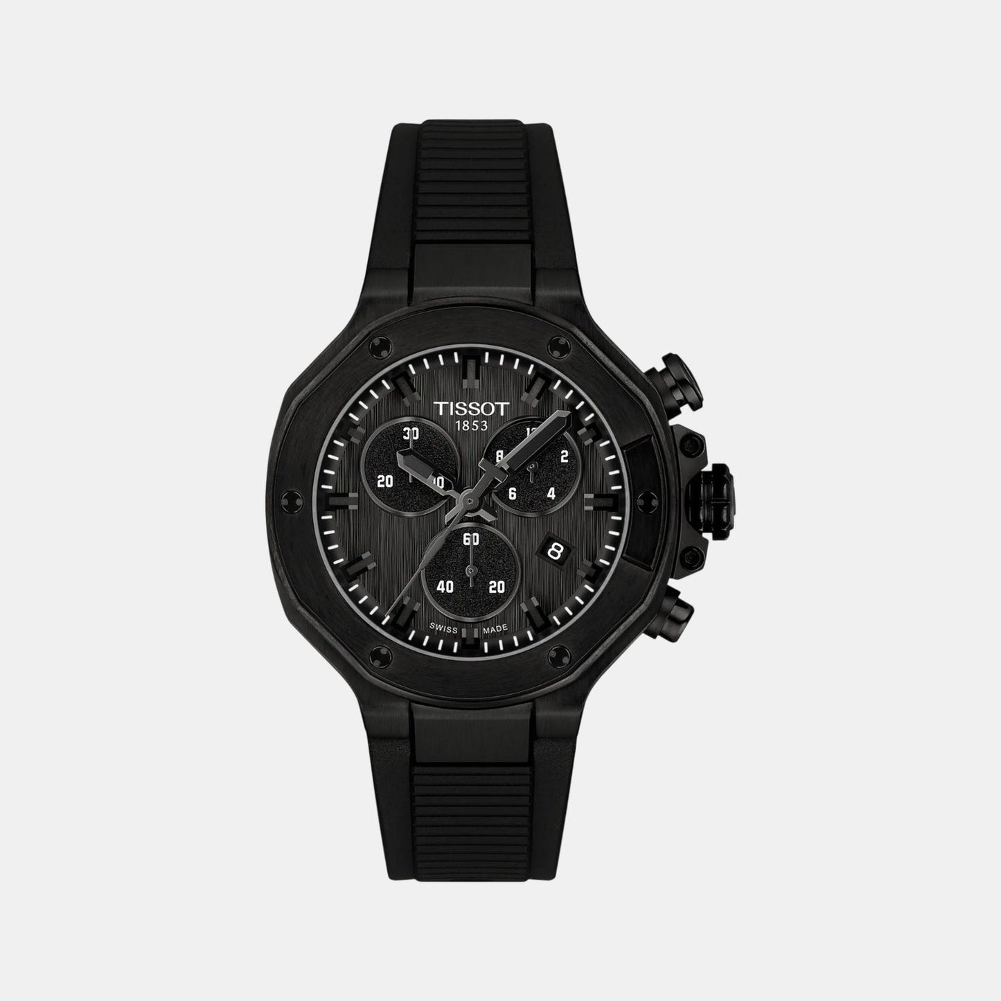 T-Race Men Quartz Black Dial Analog Silicone Watch T1418173705100