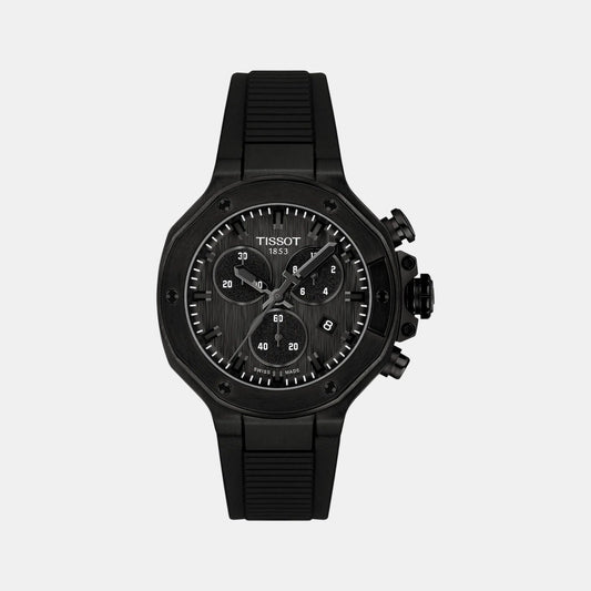 T-Race Men Quartz Black Dial Analog Silicone Watch T1418173705100