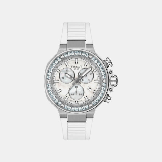 T-Race Unisex Quartz Mother Of Pearl Dial Chronograph Silicone Watch T1418179711100