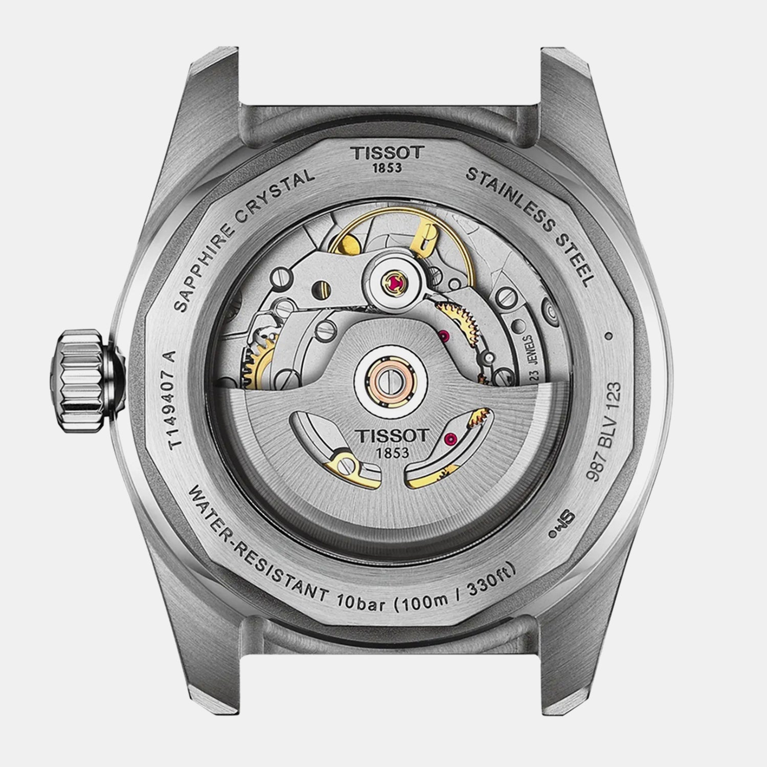 Men Automatic White Dial Analog Stainless Steel Watch T1494071103100