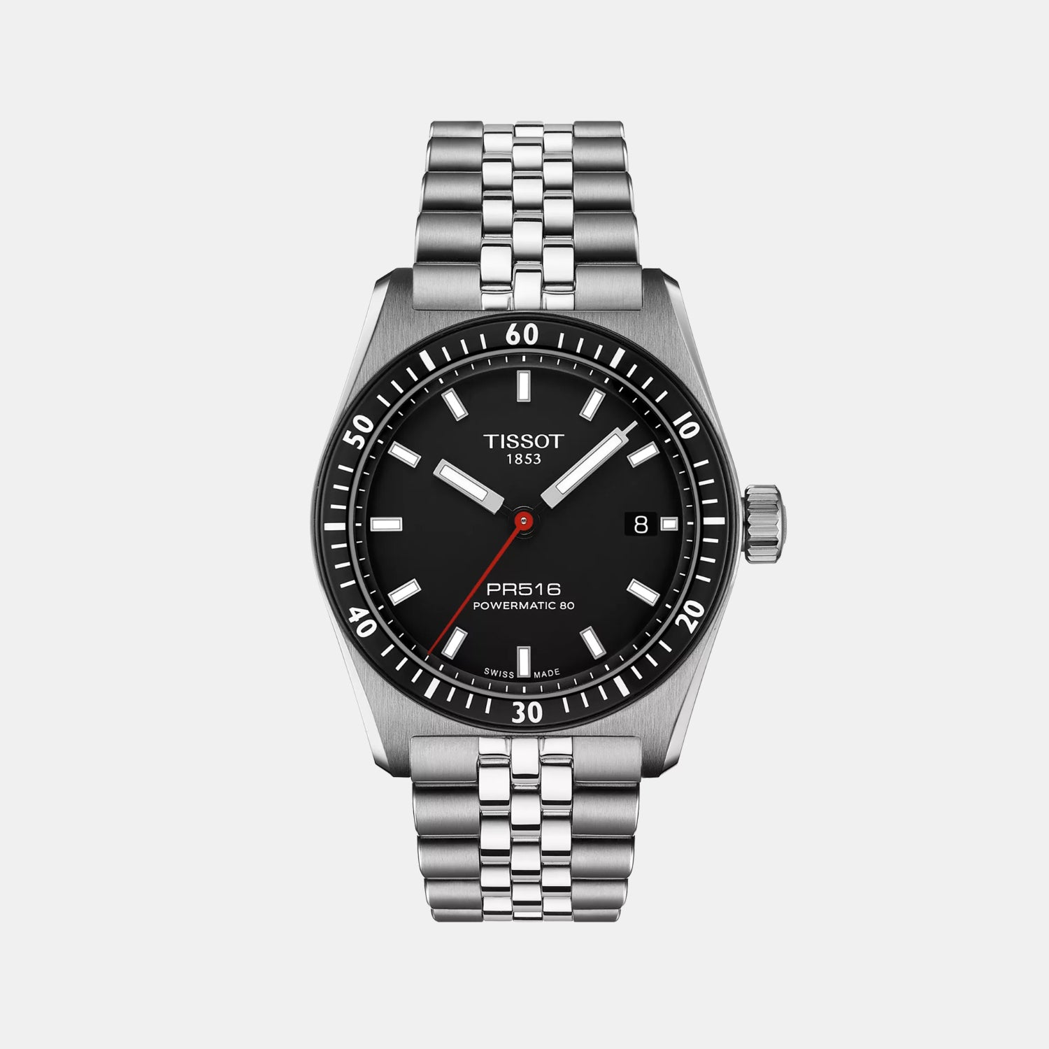 PR 516 Unisex Automatic Black Dial Analog Stainless Steel Watch T1494071105100