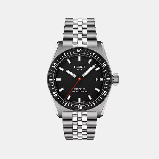 PR 516 Unisex Automatic Black Dial Analog Stainless Steel Watch T1494071105100
