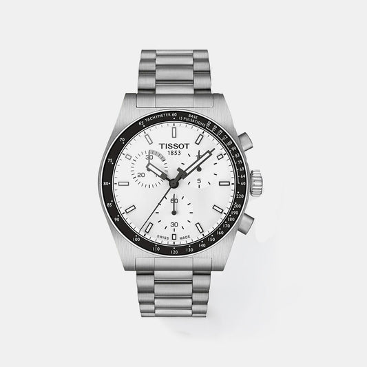 Men Quartz White Dial Chronograph Stainless Steel Watch T1494171101100