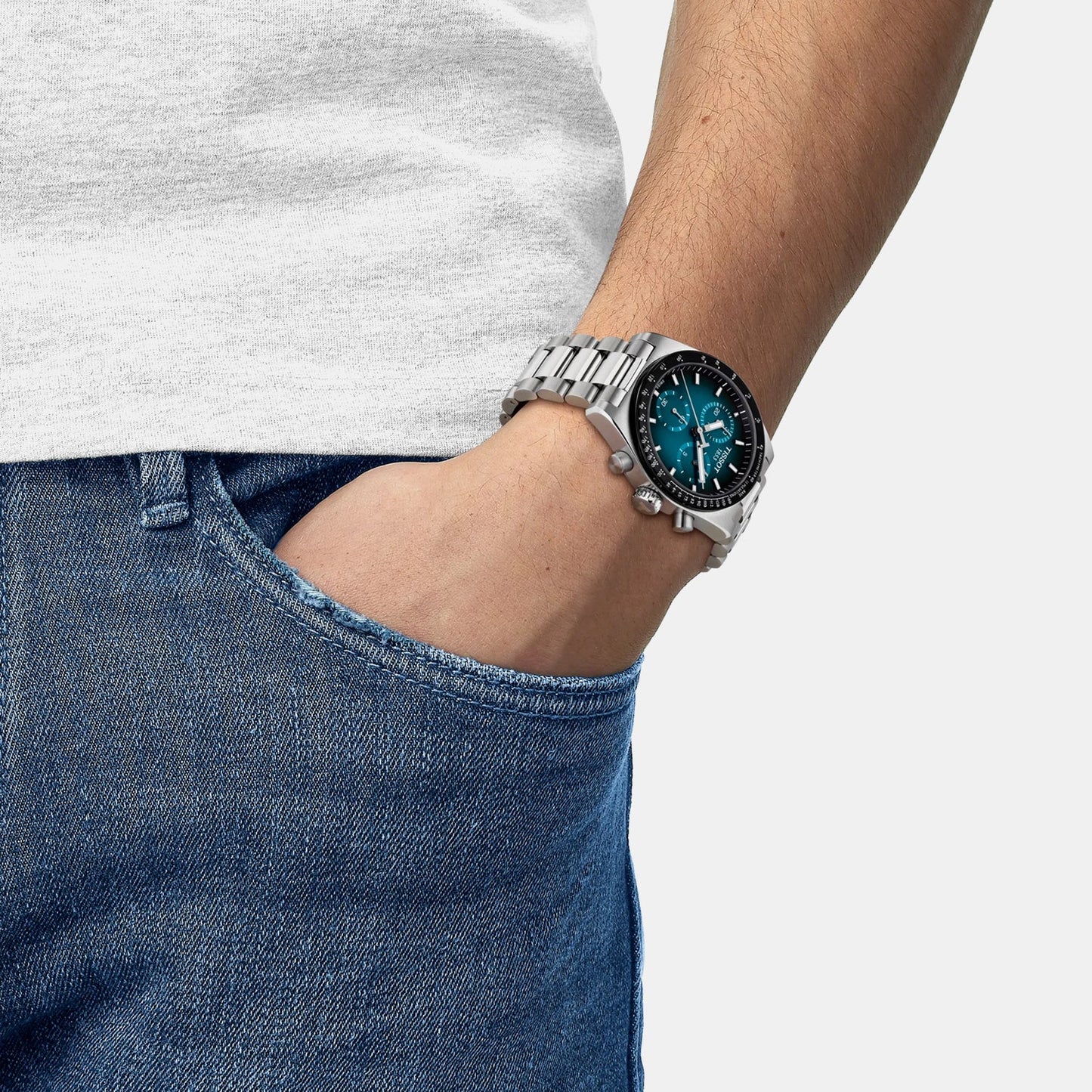 PR516 Men Quartz Blue Dial Chronograph Stainless Steel Watch T1494171104101