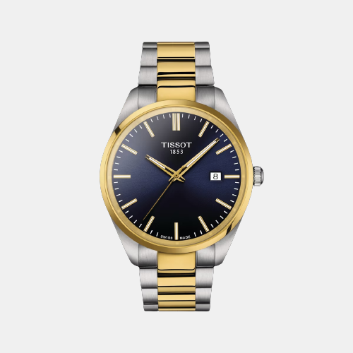 PR 100 Men Quartz Blue Dial Analog Stainless Steel Watch T1504102204100