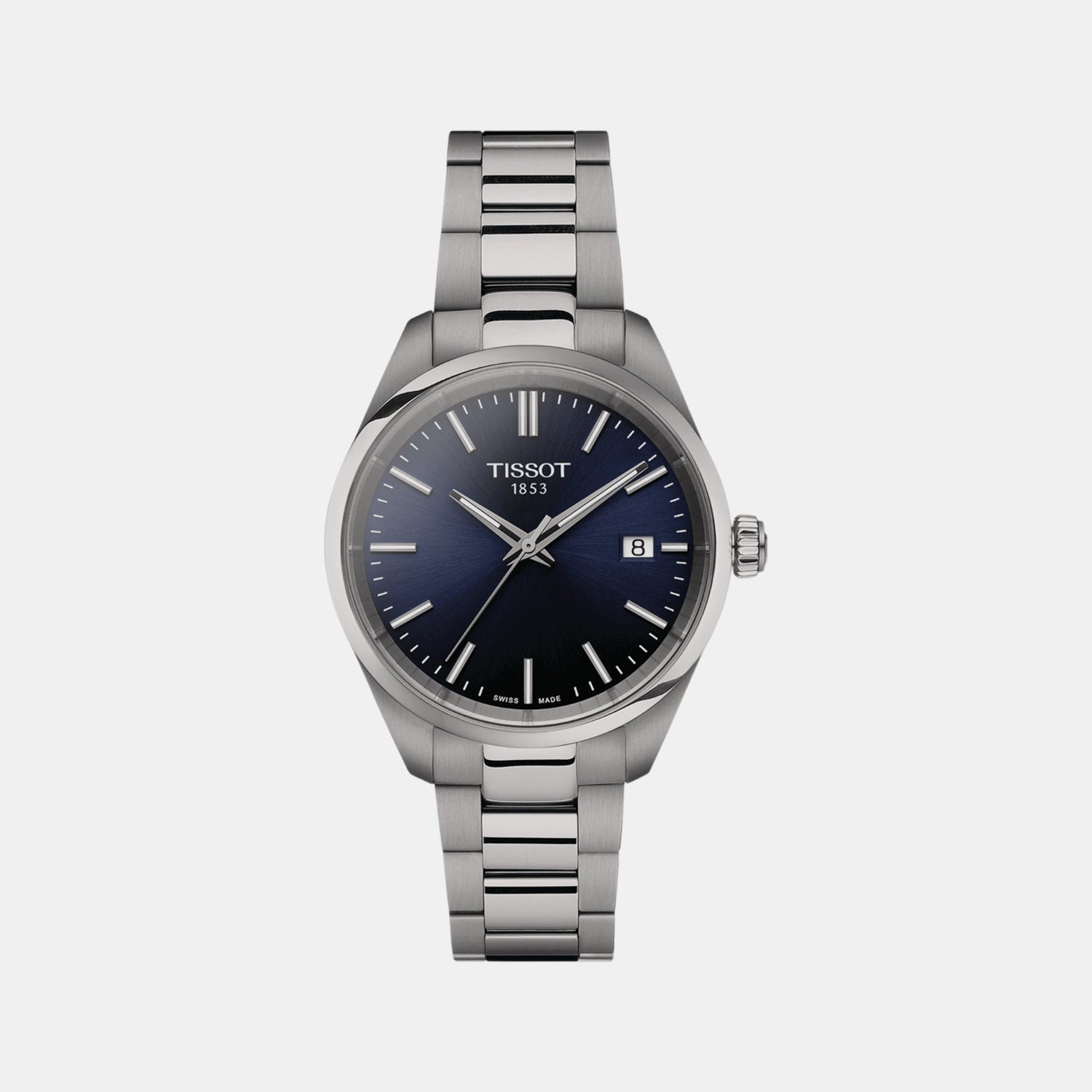 PR 100 Women Quartz Blue Dial Analog Stainless Steel Watch T1502101104100