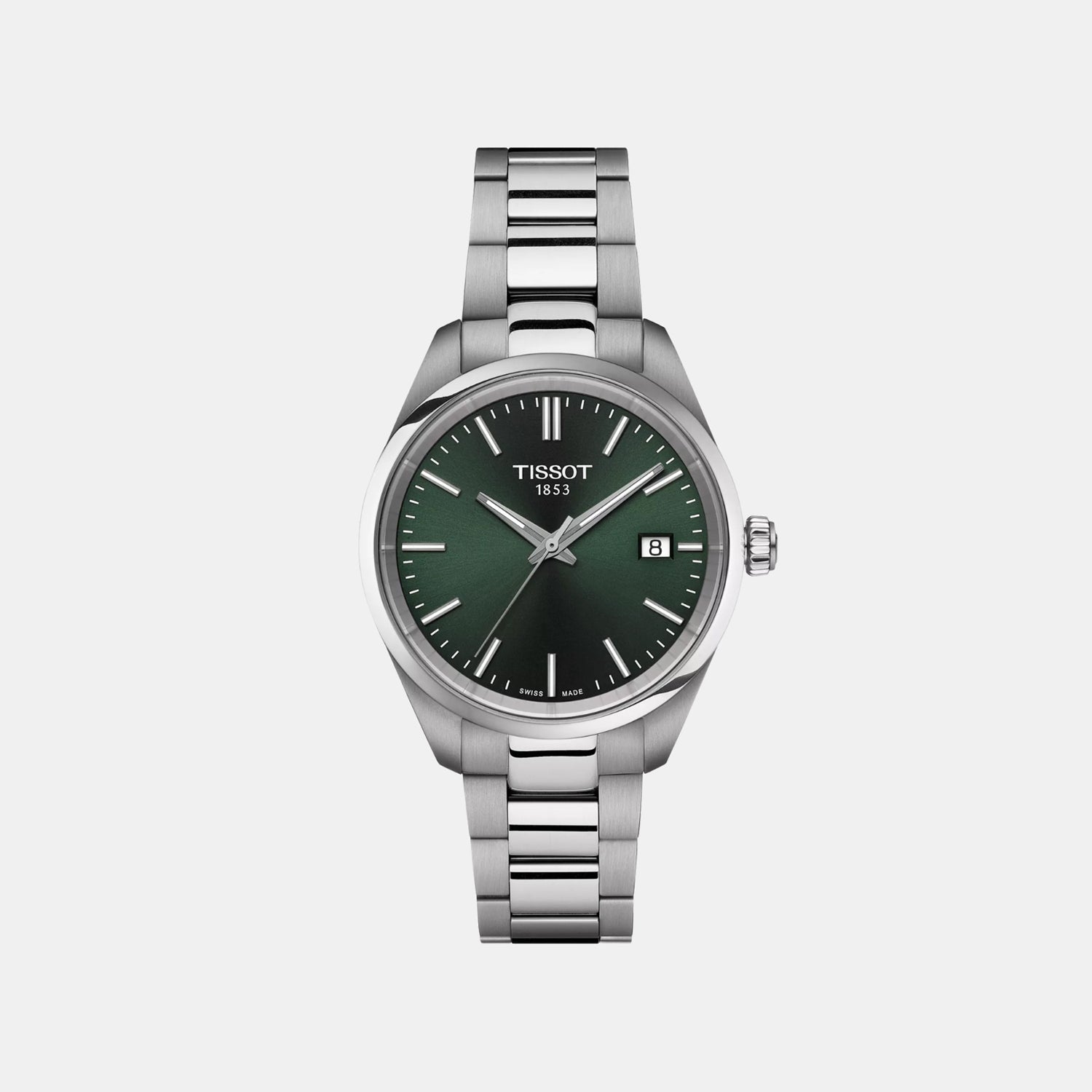 PR 100 Women Quartz Green Dial Analog Stainless Steel Watch T1502101109100
