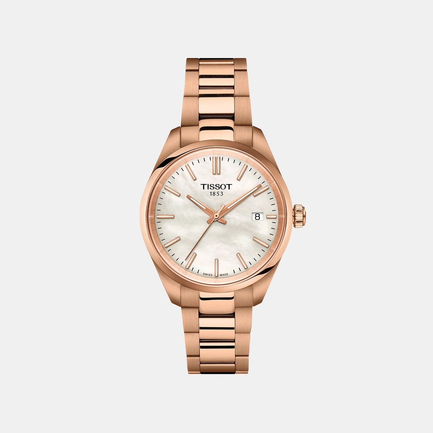 PR 100 Unisex Quartz Mother Of Pearl Dial Analog Stainless Steel Watch T1502103311100