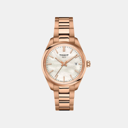 PR 100 Unisex Quartz Mother Of Pearl Dial Analog Stainless Steel Watch T1502103311100