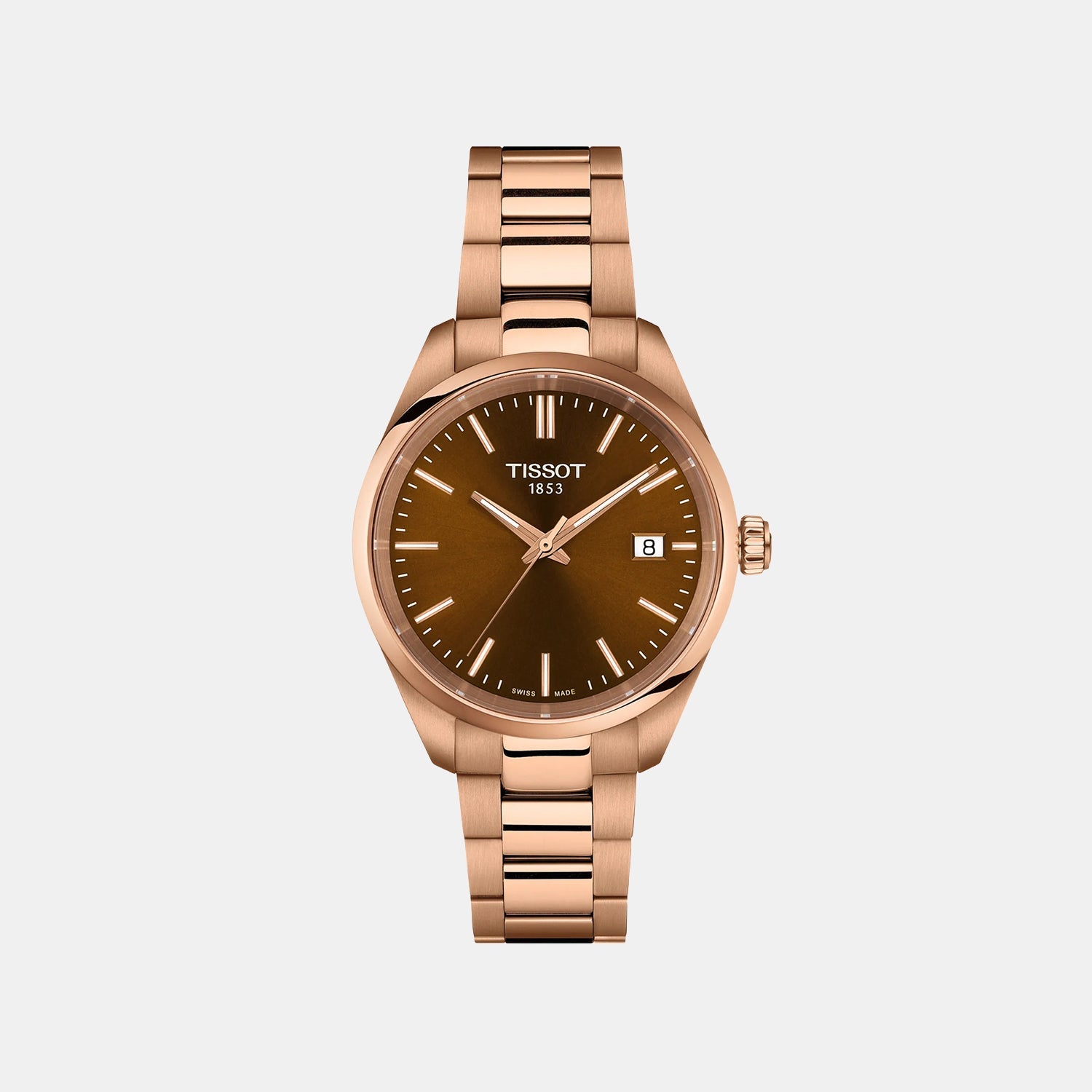 PR 100 Unisex Quartz Brown Dial Analog Stainless Steel Watch T1502103329100