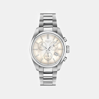 Pr100 Men Quartz Mother Of Pearl Dial Chronograph Stainless Steel Watch T1502171111100