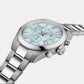 Pr 100 Women Quartz Blue Dial Chronograph Stainless Steel Watch T1502171113100
