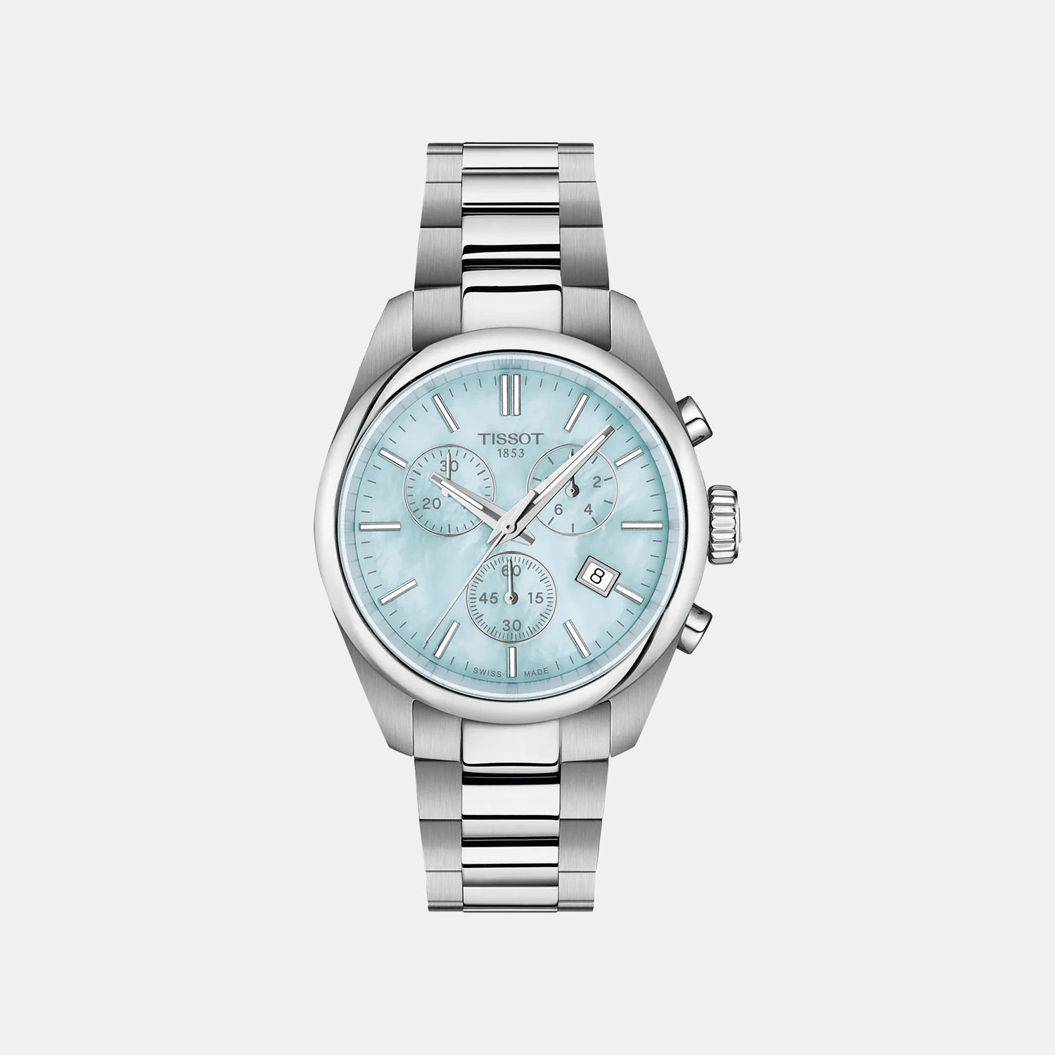 Pr 100 Women Quartz Blue Dial Chronograph Stainless Steel Watch T1502171113100