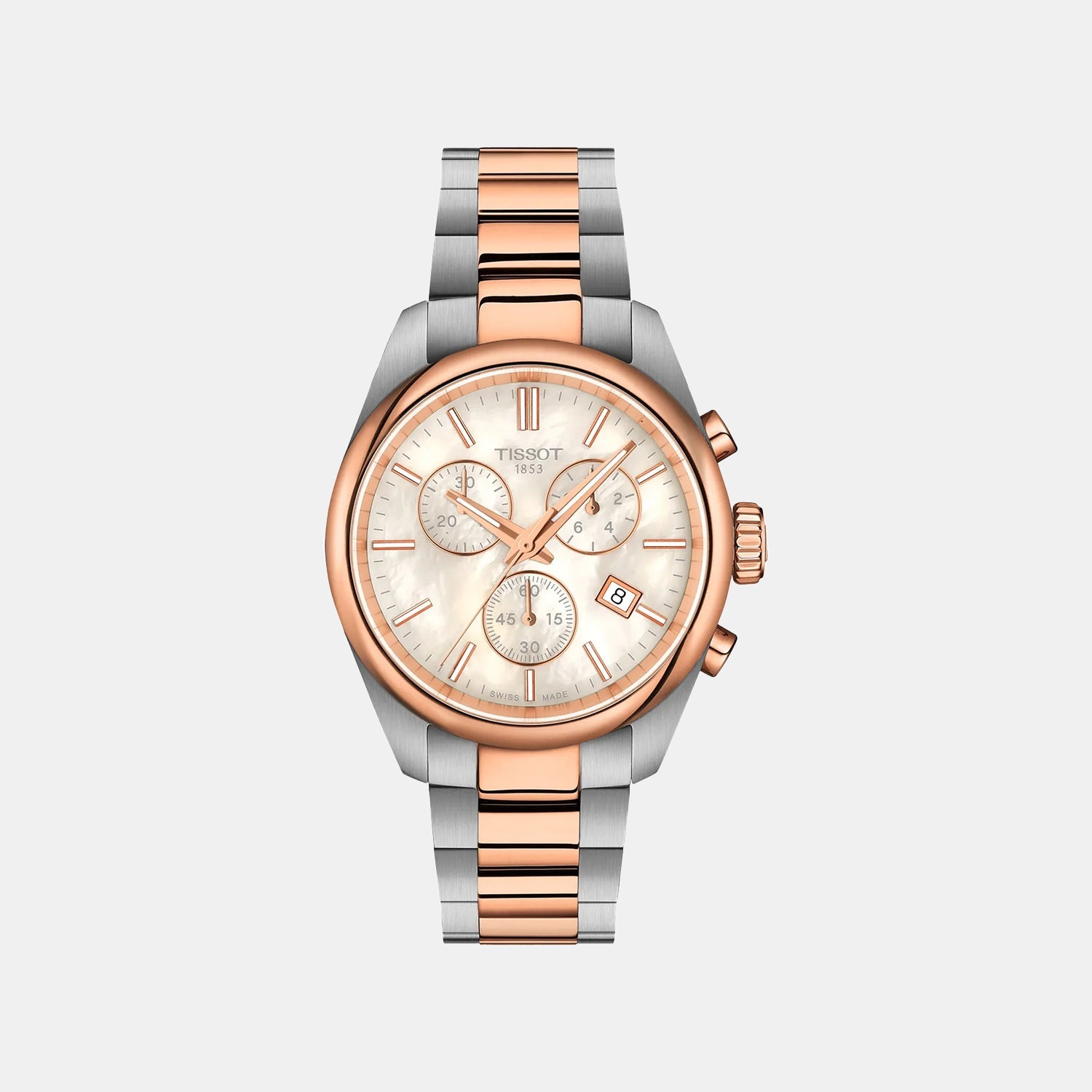 Pr 100 Classic Contemporary Women Quartz Mother Of Pearl Dial Analog Stainless Steel Watch T1502172211100