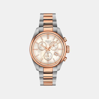 Pr 100 Classic Contemporary Women Quartz Mother Of Pearl Dial Analog Stainless Steel Watch T1502172211100
