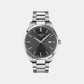 Pr 100 Men Quartz Grey Dial Analog Stainless Steel Watch T1504101108100