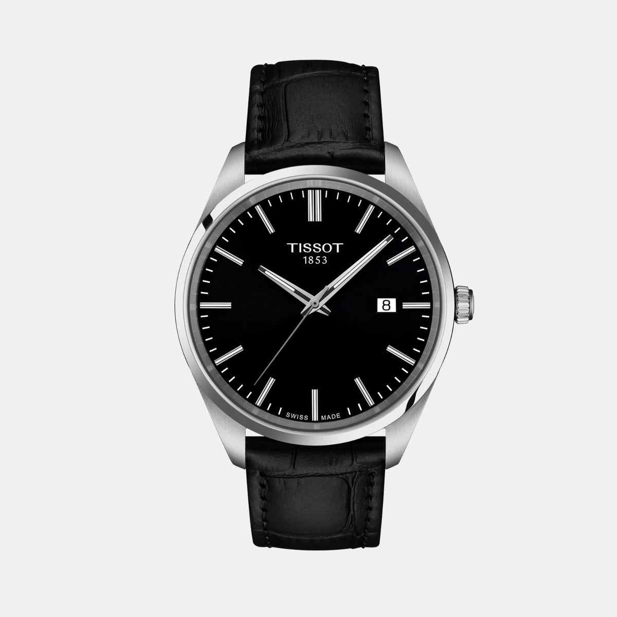 PR 100 Men Quartz Black Dial Analog Leather Watch T1504101605100