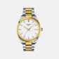 Pr 100 Men Quartz White Dial Analog Stainless Steel Watch T1504102201100