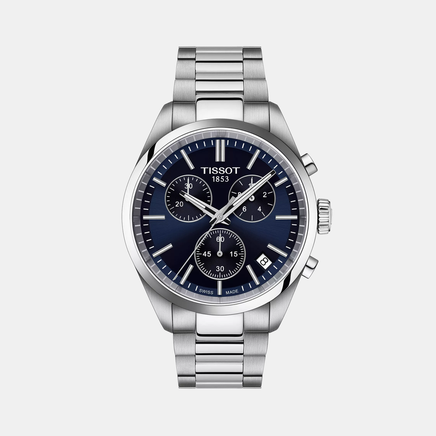 PR 100 Men Quartz Blue Dial Chronograph Stainless Steel Watch T1504171104100