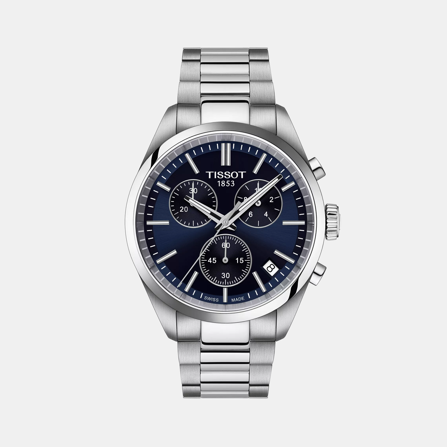 PR 100 Men Quartz Blue Dial Chronograph Stainless Steel Watch T1504171104100
