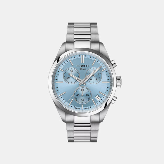 PR 100 Men Quartz Blue Dial Chronograph Stainless Steel Watch T1504171135100