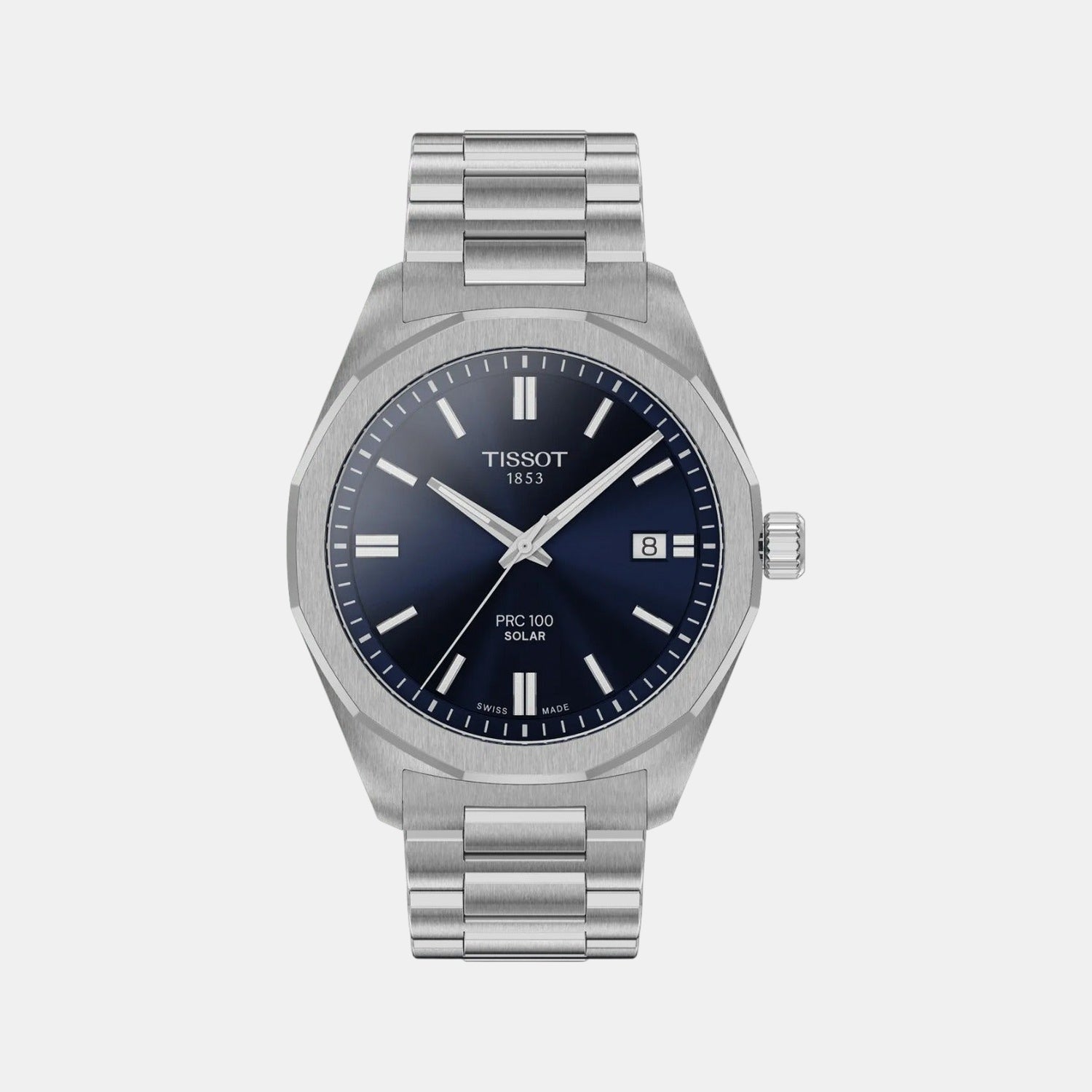 PRC 100 Unisex Solar Blue Dial Analog Stainless Steel Watch T1514221104100
