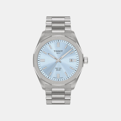 Classic Contemporary Men Quartz Blue Dial Analog Stainless Steel Watch T1514221135100
