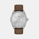 PRC 100 Unisex Solar Silver Dial Analog Leather Watch T1514221603100