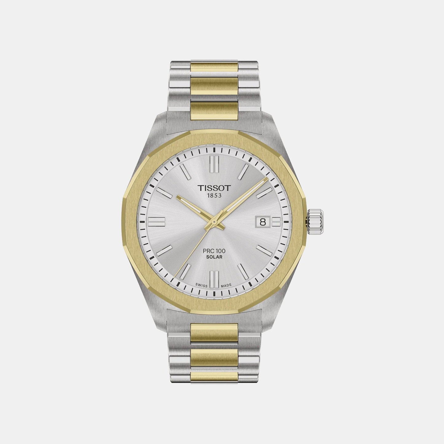 Classic Contemporary Women Quartz Silver Dial Analog Stainless Steel Watch T1514222203100