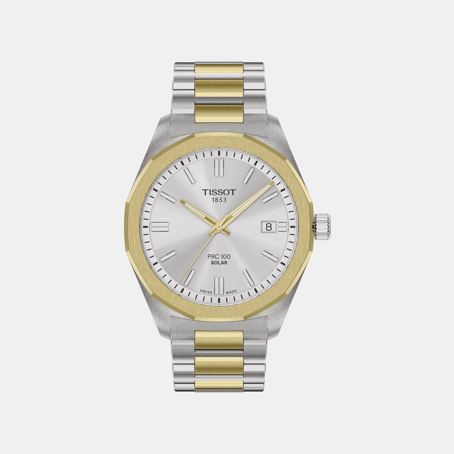 Classic Contemporary Women Quartz Silver Dial Analog Stainless Steel Watch T1514222203100