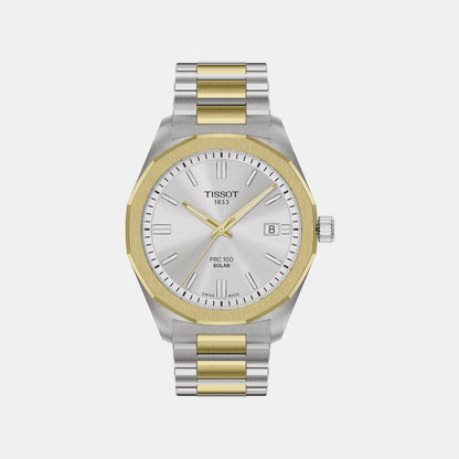Classic Contemporary Women Quartz Silver Dial Analog Stainless Steel Watch T1514222203100