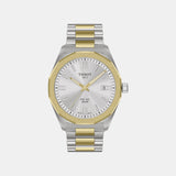 Classic Contemporary Women Quartz Silver Dial Analog Stainless Steel Watch T1514222203100