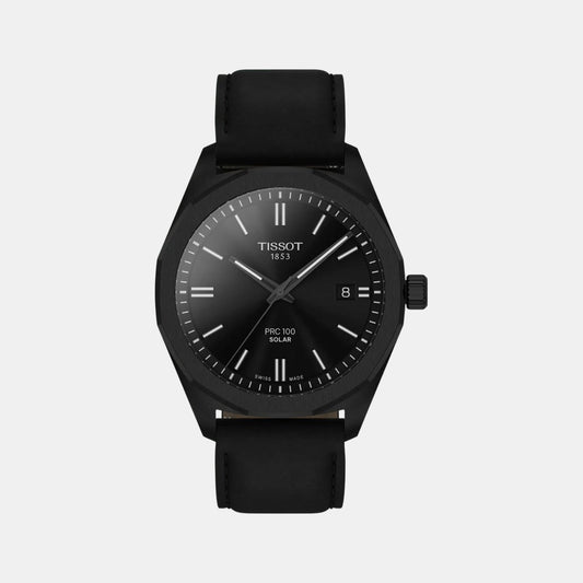 PRC 100 Unisex Solar Black Dial Analog Leather Watch T1514223605100