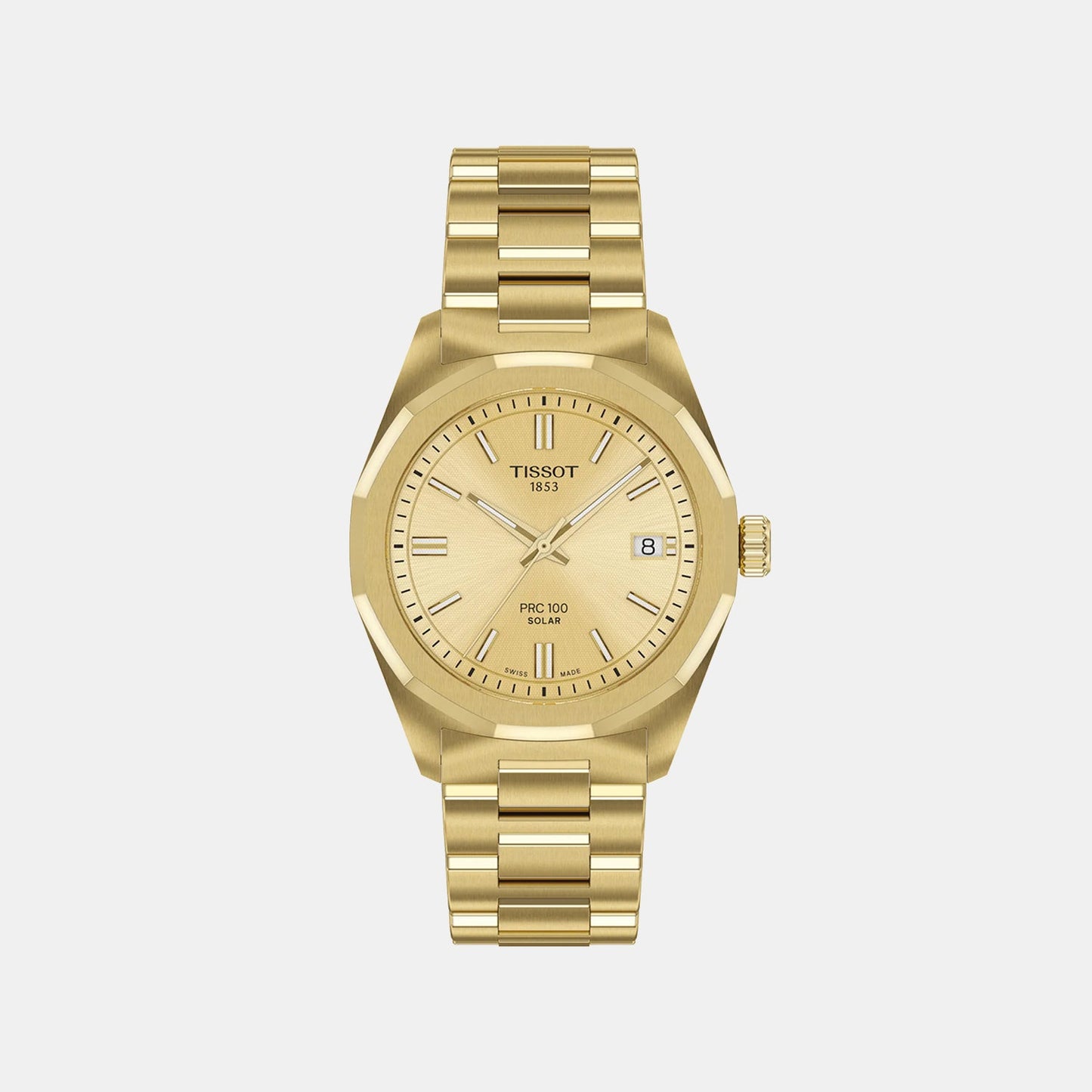 PRC 100 Women Solar Champagne Dial Analog Stainless Steel Watch T1518223302100