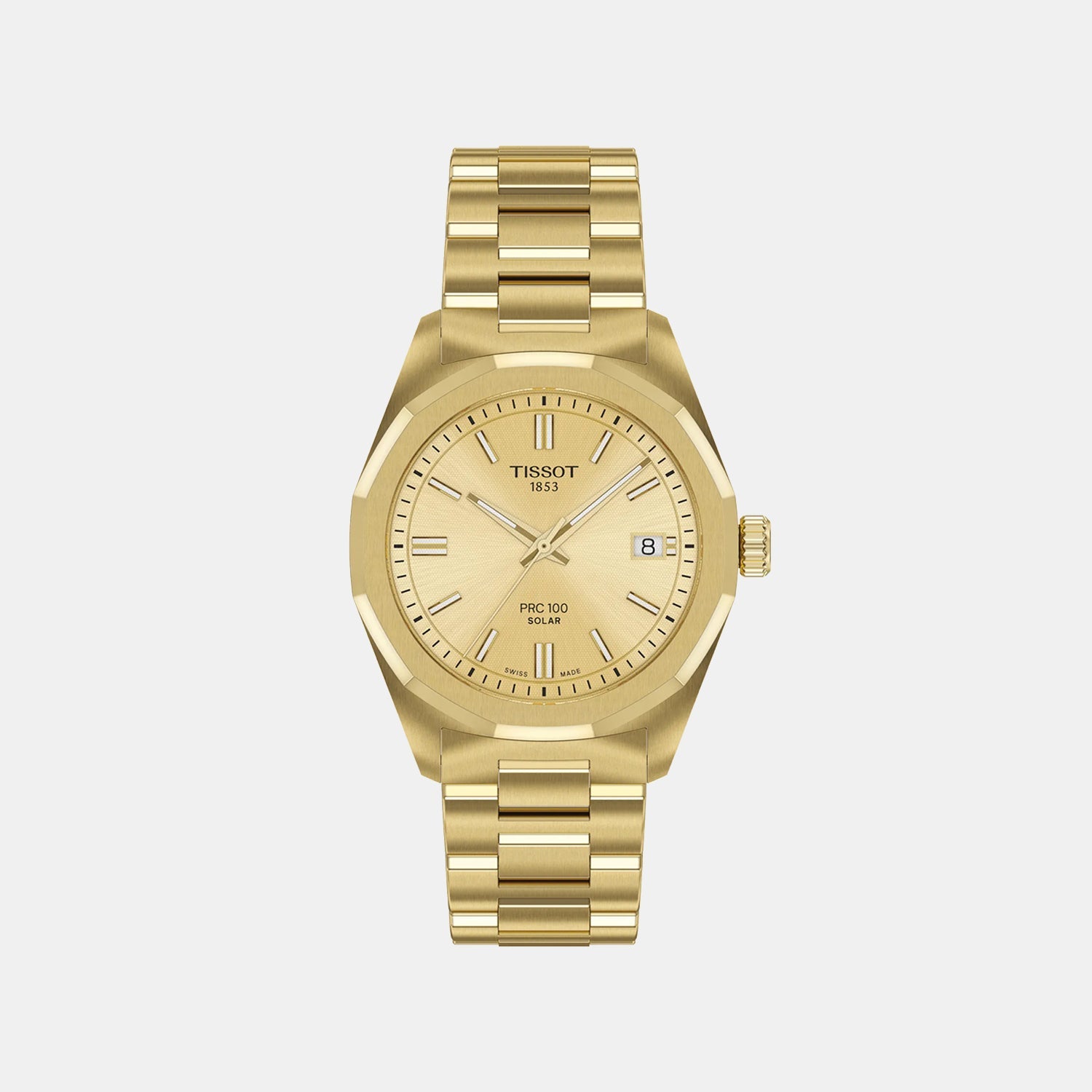 PRC 100 Women Solar Champagne Dial Analog Stainless Steel Watch T1518223302100