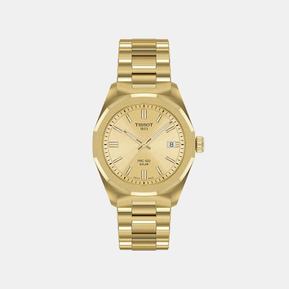 PRC 100 Women Solar Champagne Dial Analog Stainless Steel Watch T1518223302100