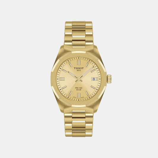 PRC 100 Women Solar Champagne Dial Analog Stainless Steel Watch T1518223302100
