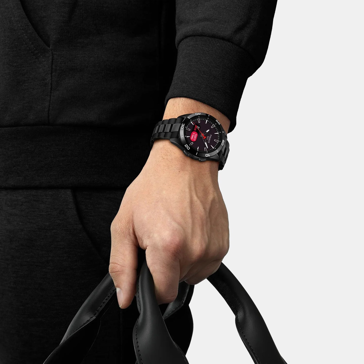 T-Touch Connect Sport Unisex Solar Black Dial Analog Titanium Watch T1534204405101