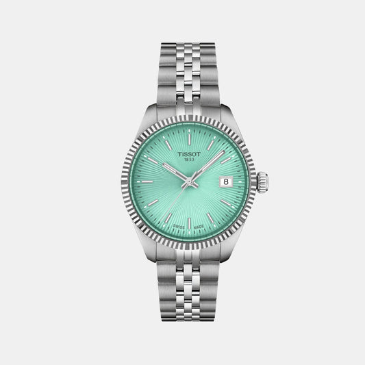 Ballade Women Quartz Green Dial Analog Stainless Steel Watch T1562101109100