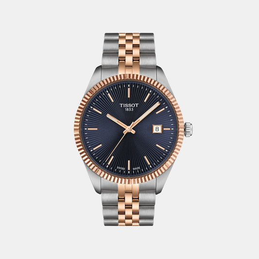 Ballade Men Quartz Blue Dial Analog Stainless Steel Watch T1564102204100